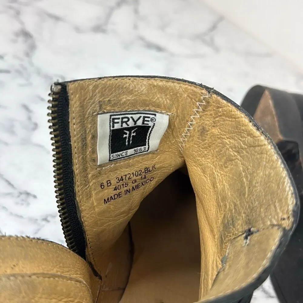 Frye Black Molly D Ring Boots Booties 6.5